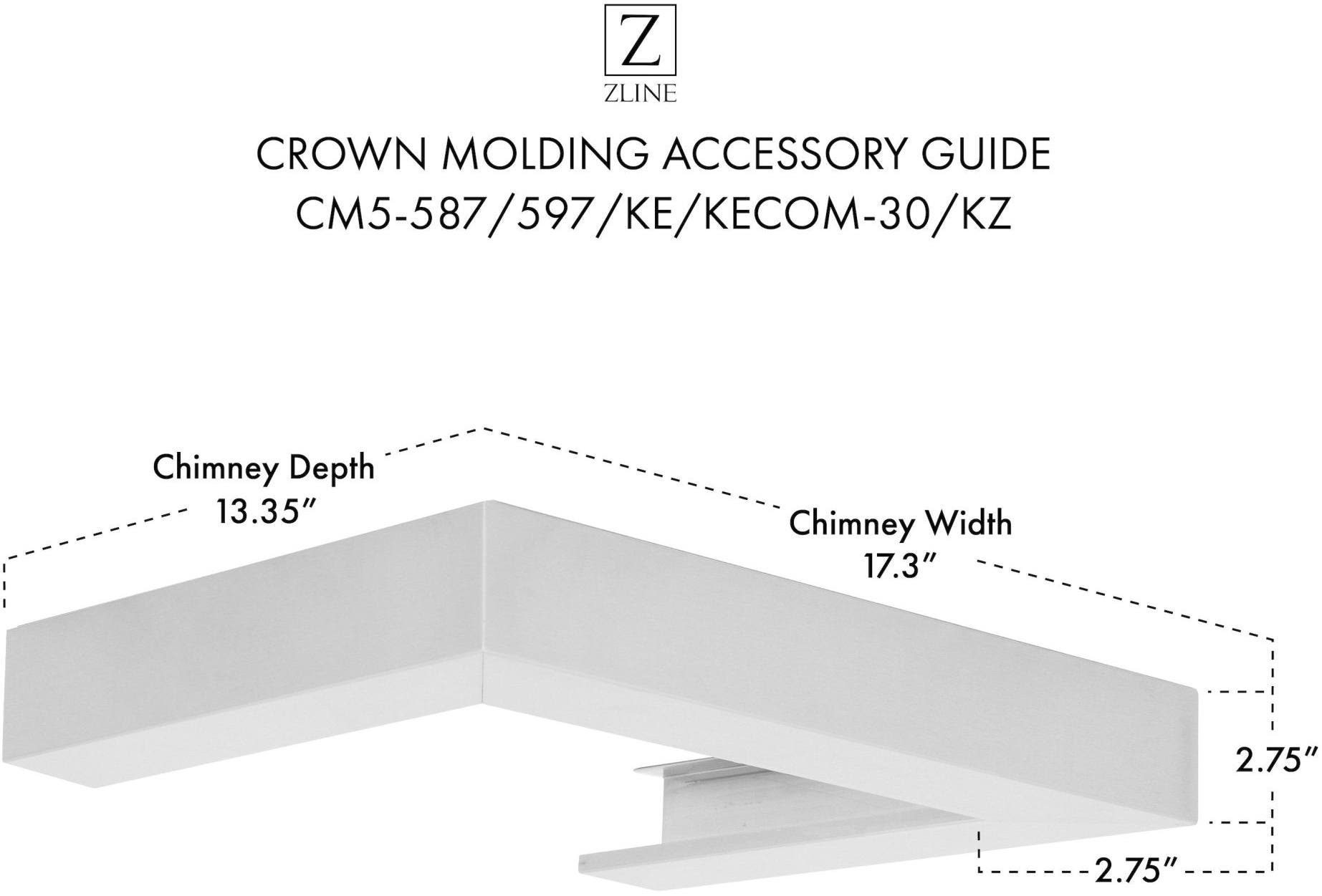 Zline CM5587597KEKECOM30KZ Brushed 430 Stainless Steel
