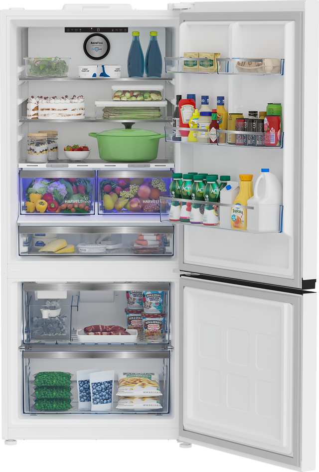 Beko BFBF30116WHIM 30 Inch Counter-Depth Bottom Freezer Refrigerator ...