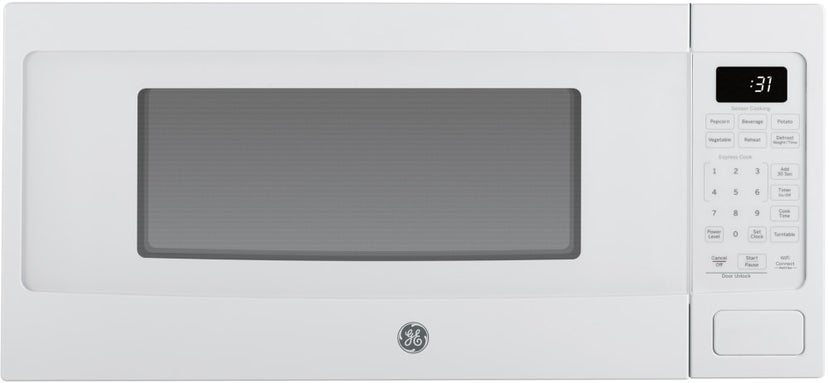 GE PCHK11S1WWW Countertop Microwave Oven, 1.1 Cu.Ft., Sensor, Sma...