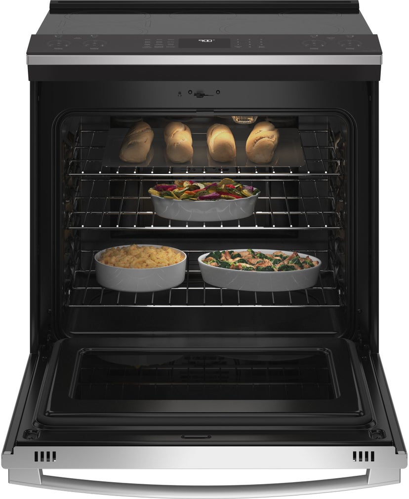 GE PHS93EYPFS 30 Inch Slide In Induction Range With 5 Elements, ...