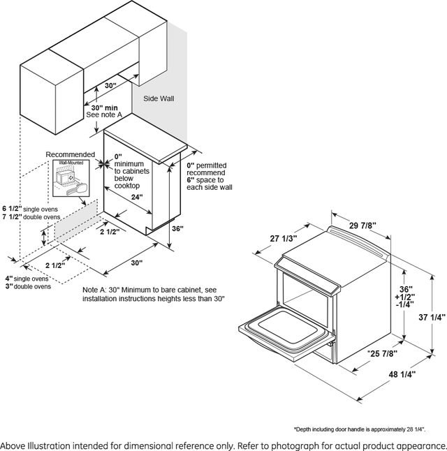 GE PHS93EYPFS 30 Inch Slide In Induction Range With 5 Elements, ...