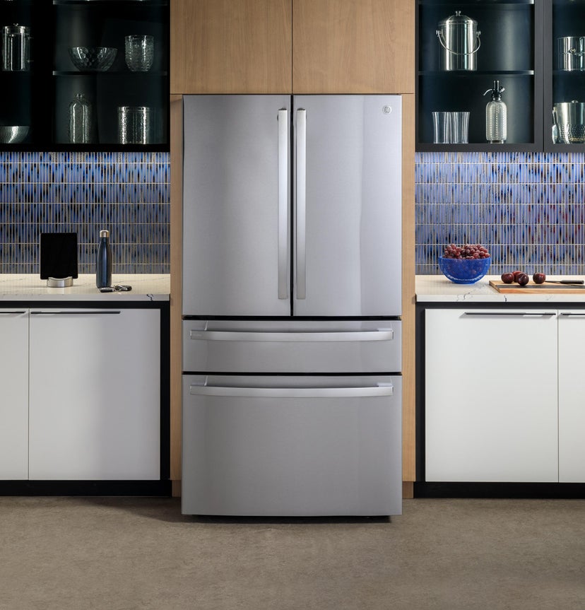 GE PJD23BYWFS 36 Inch 23.0 Cu. Ft.  4 Door French Door Refrigera...