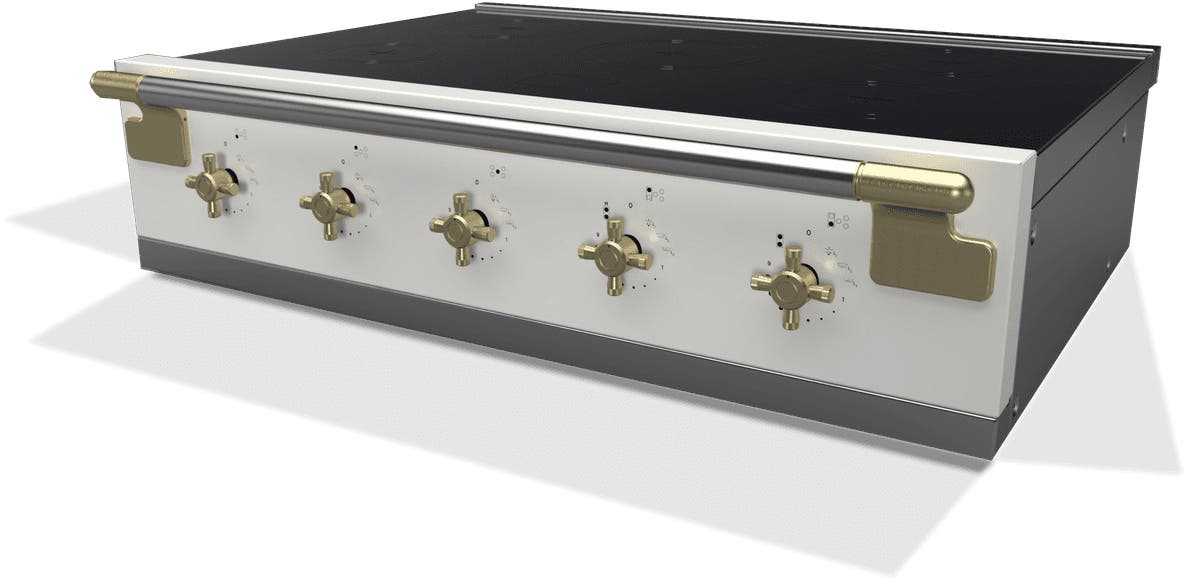 White With Antique Brass Trim
