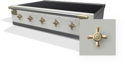 Stainless Steel with Antique Brass Trim