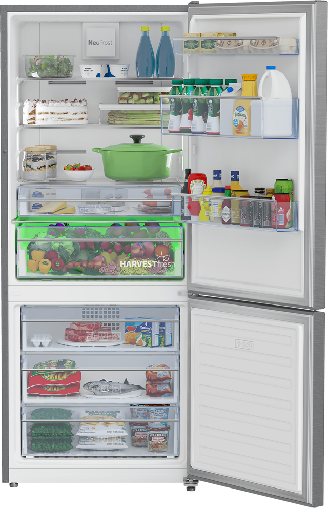 Beko BFBF2815SS 28 Inch Counter-Depth Bottom Mount Refrigerator wi...