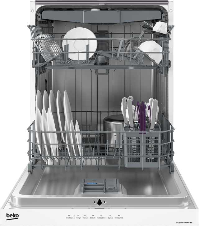 Beko DUT36522W 24 Inch Built-In Full Console Dishwasher with 15 P...