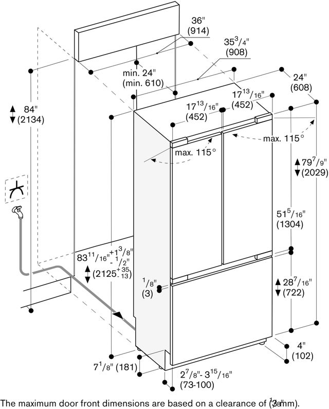 Gaggenau RY492705 36" French Door Refrigerator, Home Connect: Panel ...