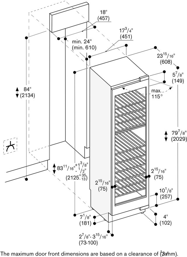 Gaggenau RW414765 18" Wine storage unit, Home Connect: Panel Ready