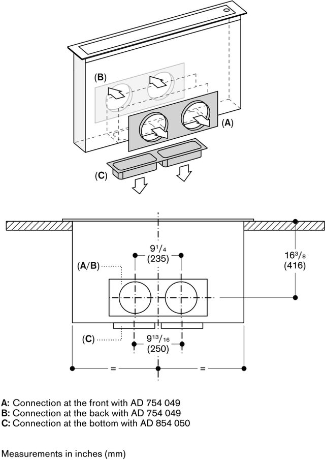 Gaggenau AL400722 48 Inch Downdraft Ventilation with 3 Power Levels,...