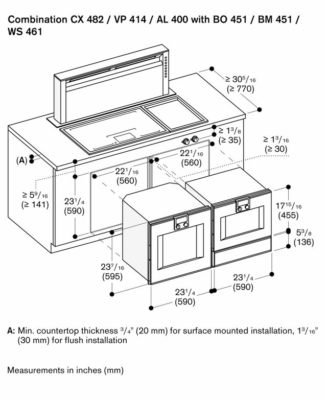 Gaggenau AL400722 48 Inch Downdraft Ventilation with 3 Power Levels,...