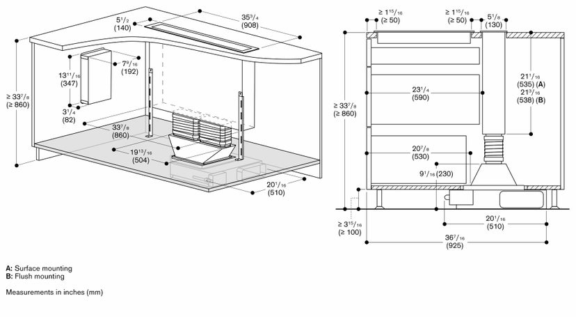 Gaggenau AL400792 36 Inch Downdraft Ventilation with 3 Power Levels,...