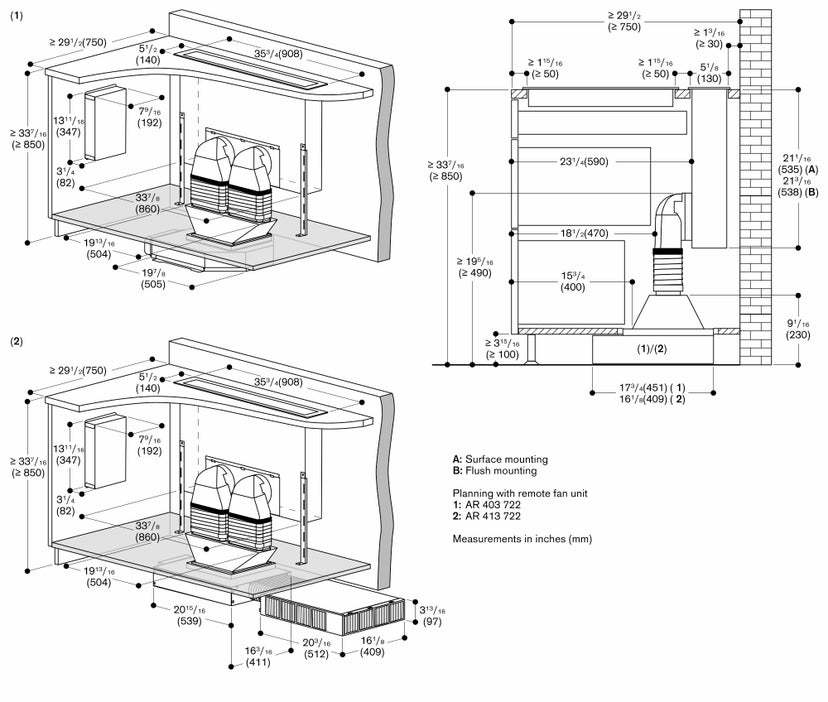 Gaggenau AL400792 36 Inch Downdraft Ventilation with 3 Power Levels,...