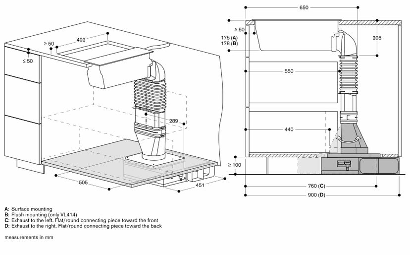 Gaggenau VL200120 200 Series Vario 200 Series Downdraft Ventilation ...