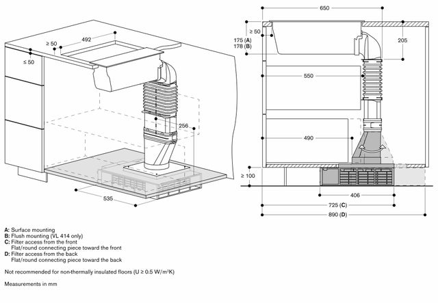 Gaggenau VL200120 200 Series Vario 200 Series Downdraft Ventilation ...