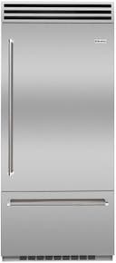 36 Inch Built-In Bottom Mount Refrigerator with 22.4 cu. ft. Total Capacity, Adjustable Glass Shelves, LED Lighting, OLED Touch Controls, Dual Evaporators, and Automatic Ice Maker