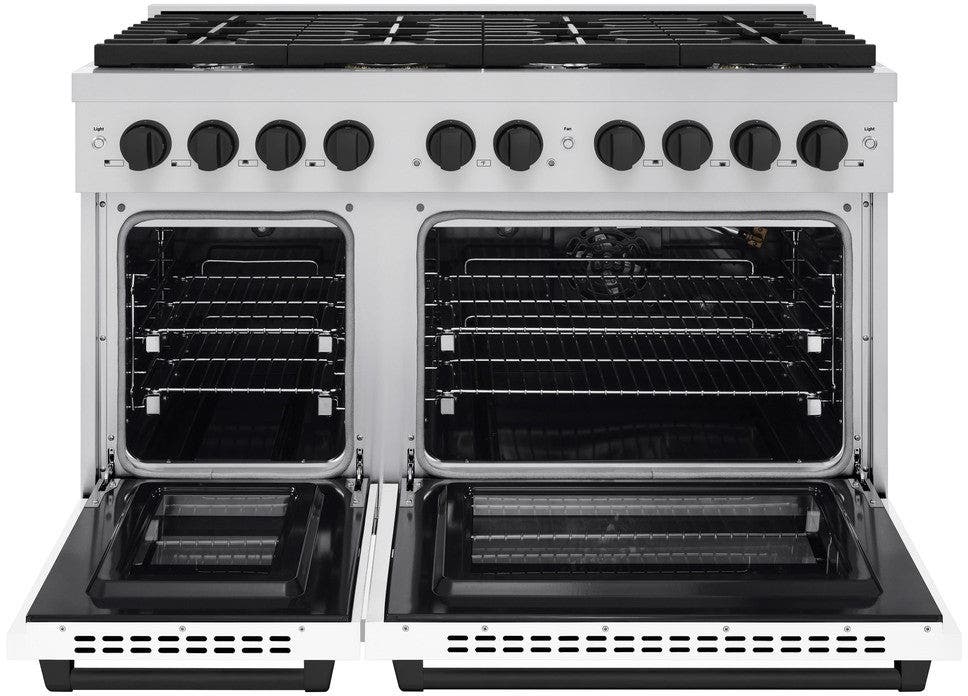 Zline SGRZWM48MB Stainless Steel With White Matte Doors And Matte B...