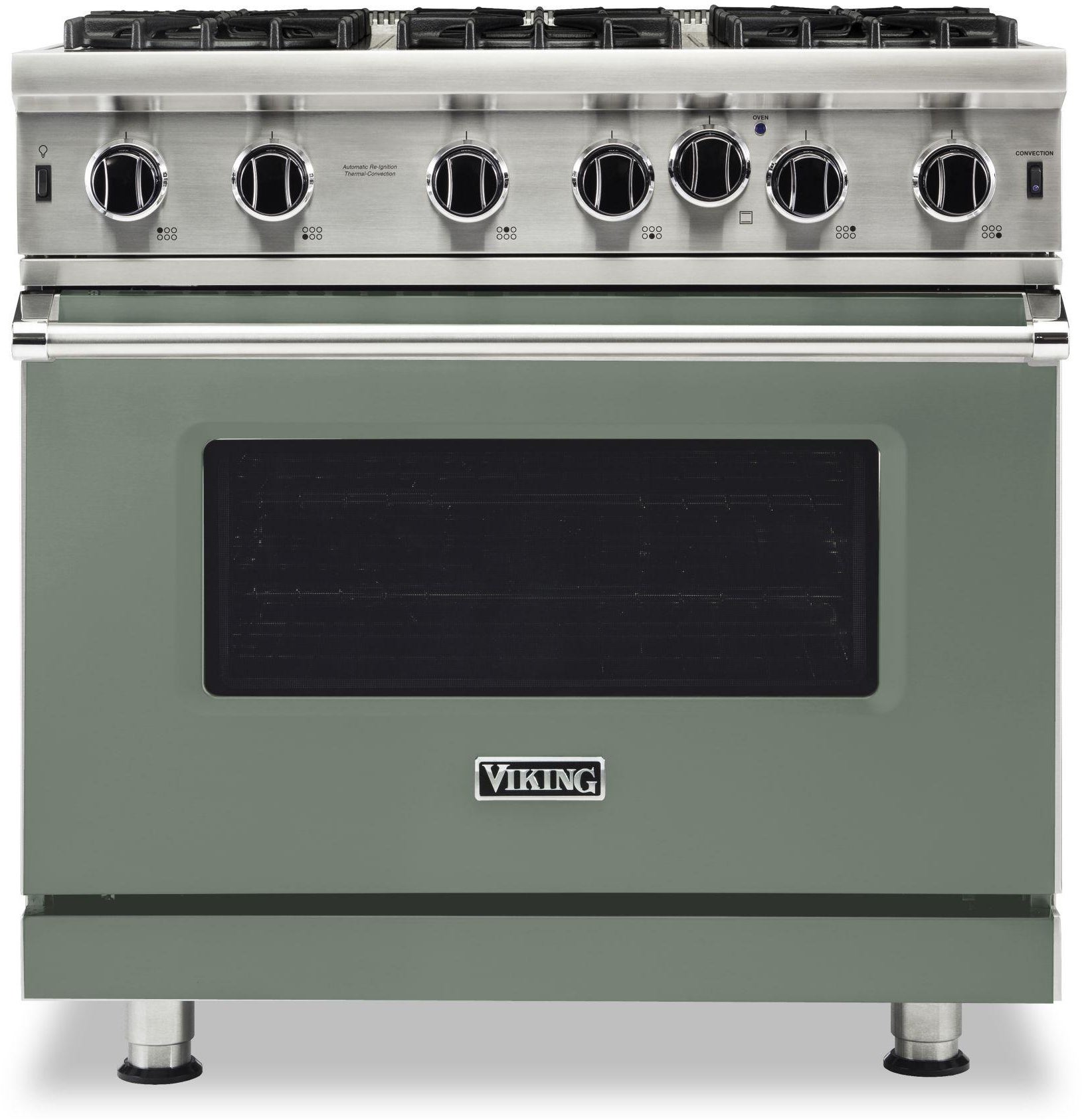 Viking VGIC53626BEU 36 Inch Gas Range with 6 Open Burners: Eucalyptus