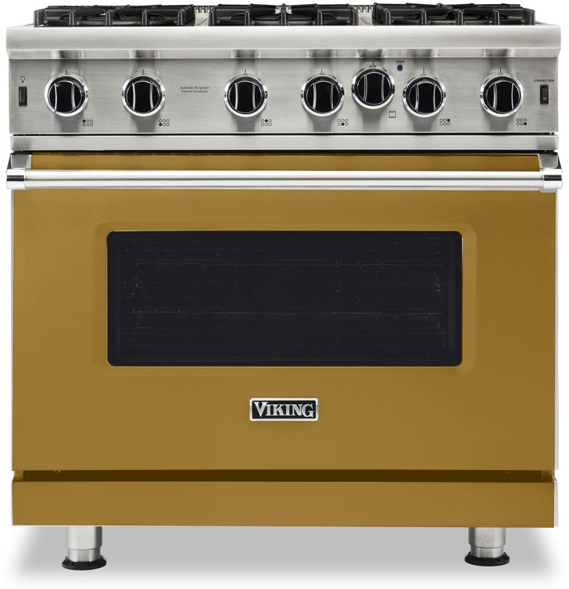 Viking VGIC53626BGH 36 Inch Gas Range with 6 Open Burners: Golden Hour