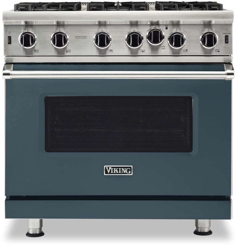 Viking VGIC53626BSQ 36 Inch Gas Range with 6 Open Burners: Squall