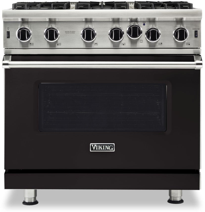 Viking VGIC53626BON 36 Inch Gas Range with 6 Open Burners: Onyx