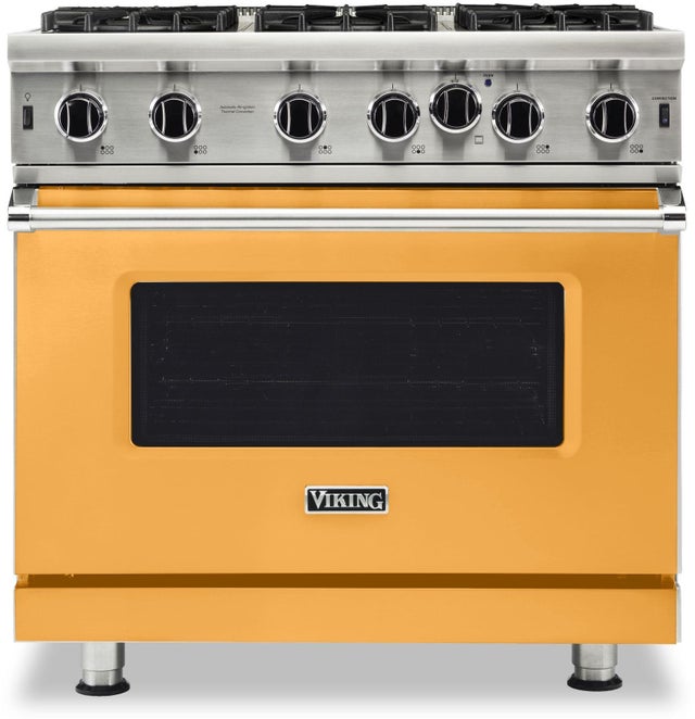 Viking VGIC53626BDA 36 Inch Gas Range with 6 Open Burners: Daffodil