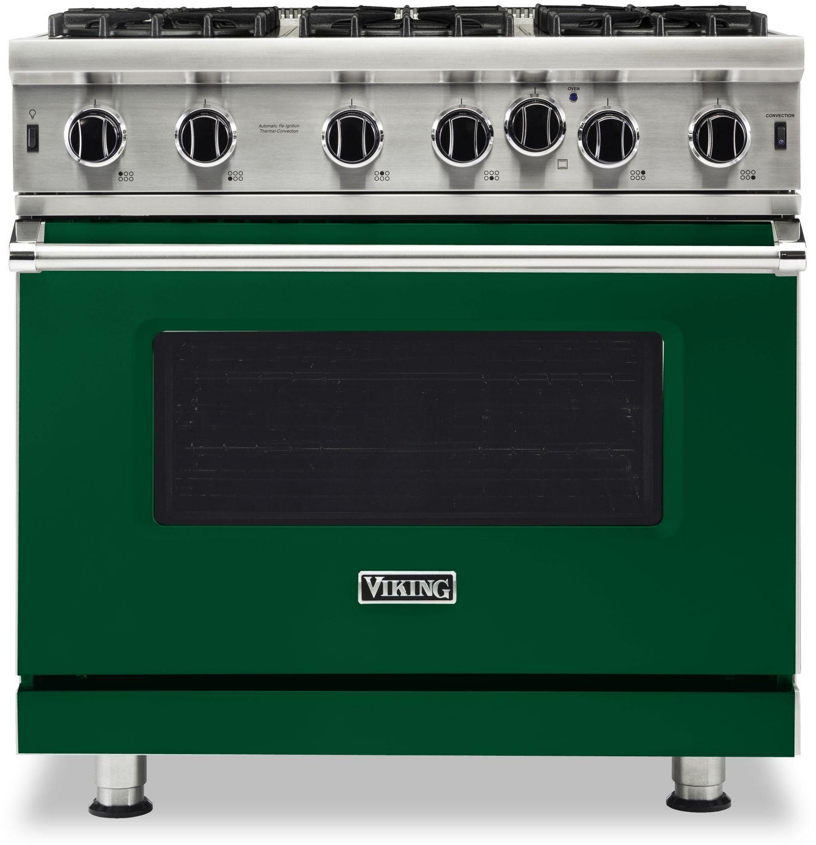 VIKING グリーン ストーブ Viking VGIC53626BEU 36 Inch Freestanding Professional Gas Range
