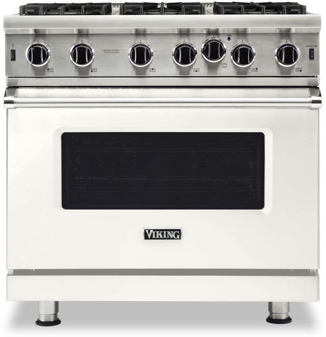 Viking VGIC53626BPWLP 36 Inch Gas Range with 6 Open Burners: Pure White,...