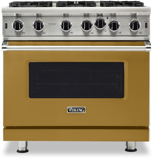 Viking VGIC53626BGHLP 36 Inch Gas Range with 6 Open Burners: Golden Hour...