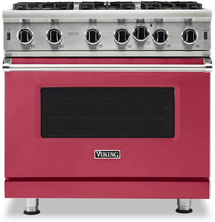 Viking VGIC53626BVALP 36 Inch Gas Range with 6 Open Burners: Valentine, ...