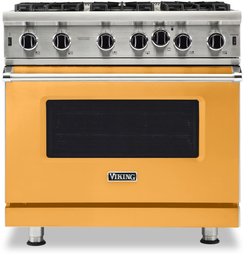 Viking VGIC53626BDALP 36 Inch Gas Range with 6 Open Burners: Daffodil, L...