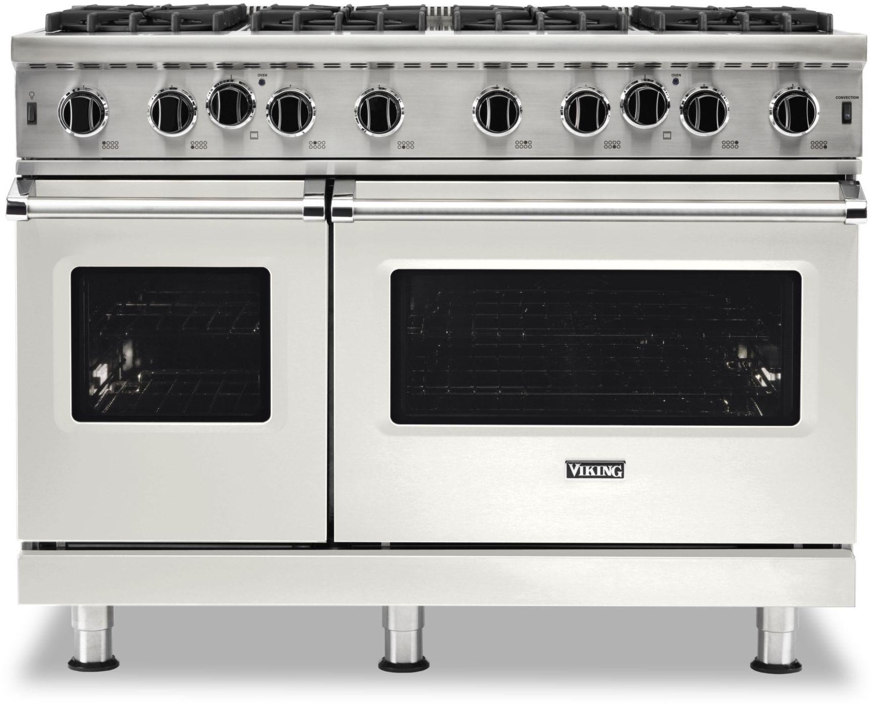 stoves channel Viking VGIC54828BSS 48 Inch Wide 24 Inch D. Gas Open Burner Range