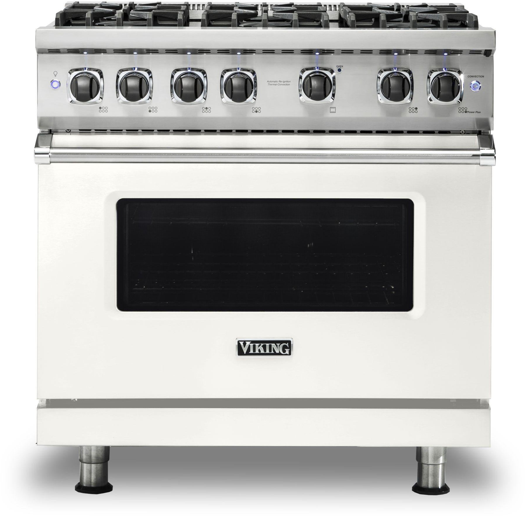 Viking VGR5366BPW 36 Inch Freestanding Professional Gas Range with 6...