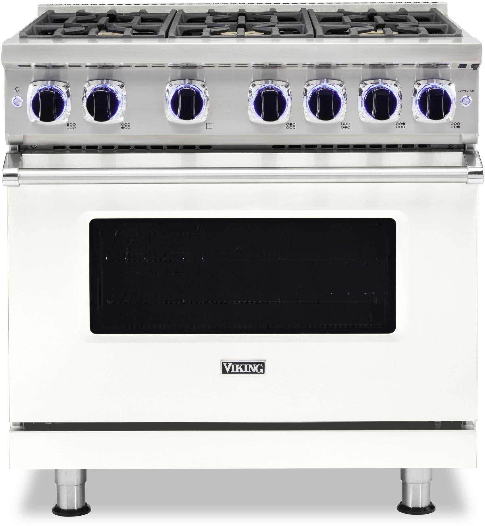 Viking VGR73626BPW 36 Inch Freestanding Gas Range with 6 Sealed Burne...