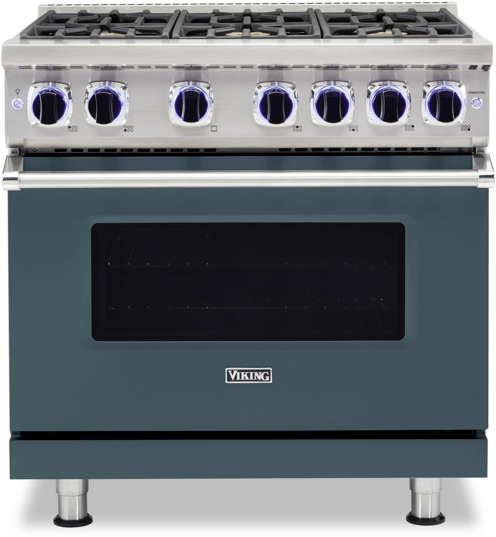 Viking VGR73626BSQ 36 Inch Freestanding Gas Range with 6 Sealed Burne...