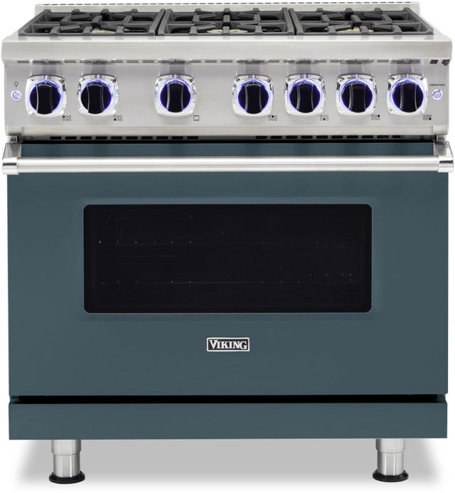 Viking VGR73626BSQLP 36 Inch Freestanding Gas Range with 6 Sealed Burne...