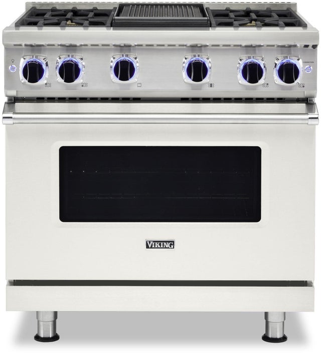 Viking VGR73624GPW 36 Inch Freestanding Gas Range with 4 Sealed Burne...