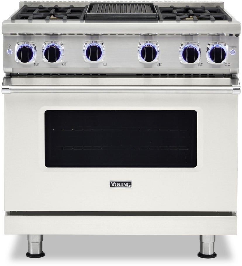 Viking VGR73624GPW 36 Inch Freestanding Gas Range with 4 Sealed Burne...