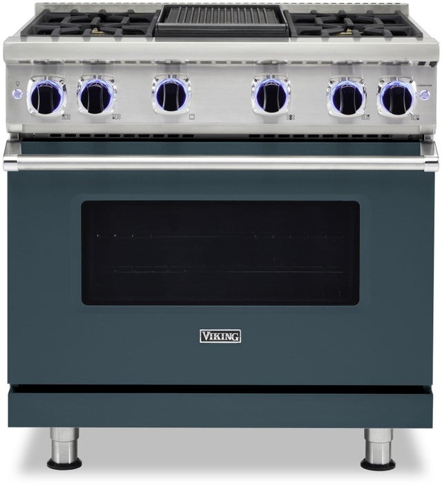 Viking VGR73624GSQ 36 Inch Freestanding Gas Range with 4 Sealed Burne...