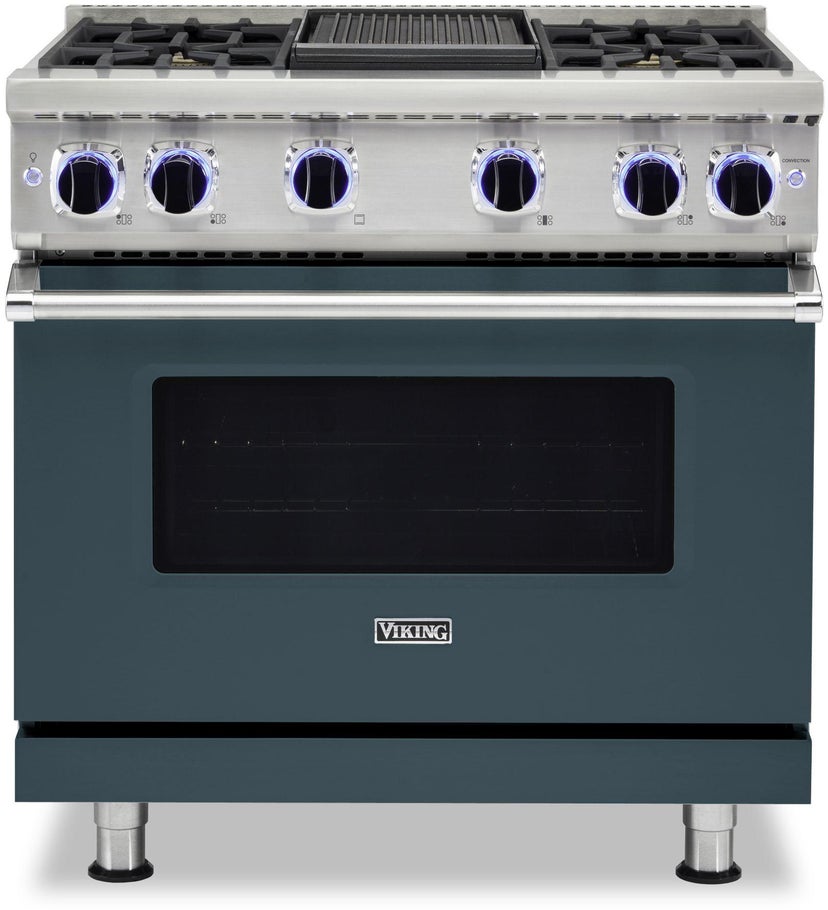 Viking VGR73624GSQ 36 Inch Freestanding Gas Range with 4 Sealed Burne...