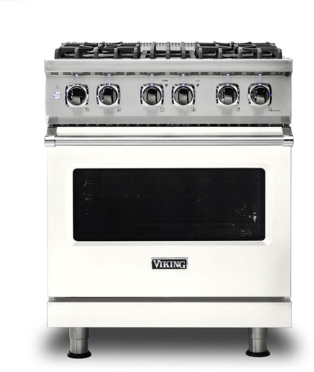 Viking VDR5304BPW 30 Inch Freestanding Dual Fuel Range with 4 Sealed...