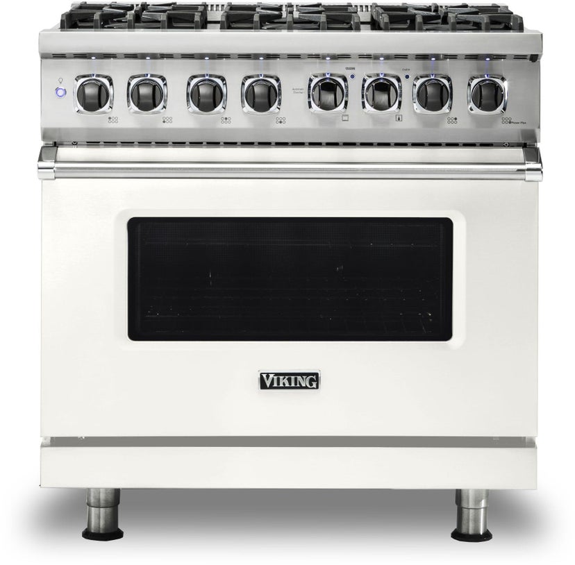 Viking VDR5366BPW 36 Inch Freestanding Dual Fuel Range with 6 Sealed...