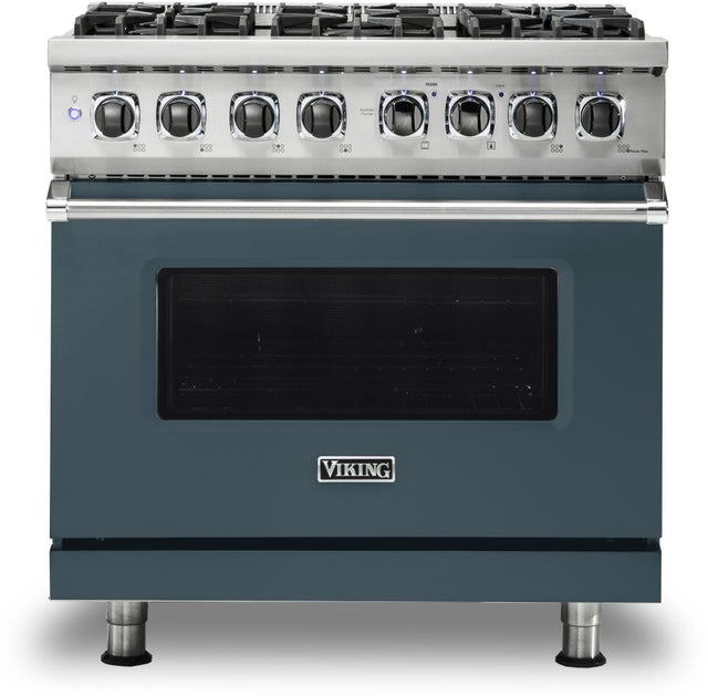 Viking VDR5366BSQ 36 Inch Freestanding Dual Fuel Range with 6 Sealed...