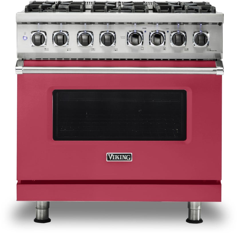 Viking VDR5366BVALP 36 Inch Freestanding Dual Fuel Range with 6 Sealed...