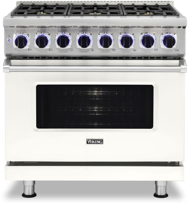 Viking VDR73626BPW 36 Inch Freestanding Dual Fuel Range with Sealed B...