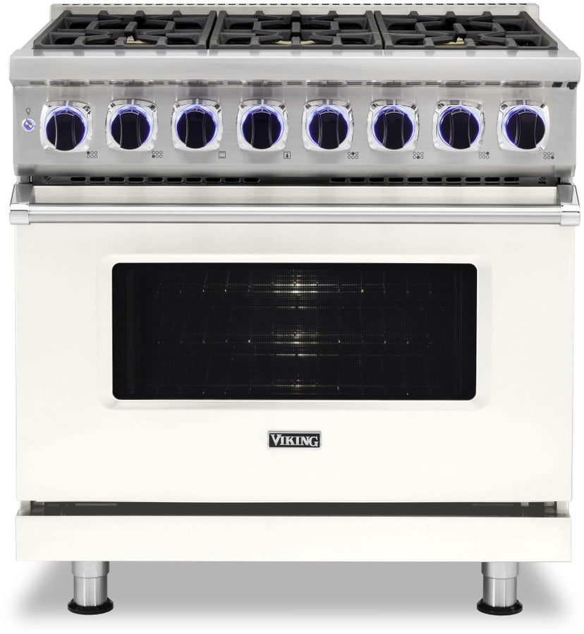 Viking VDR73626BPWLP 36 Inch Freestanding Dual Fuel Range with Sealed B...