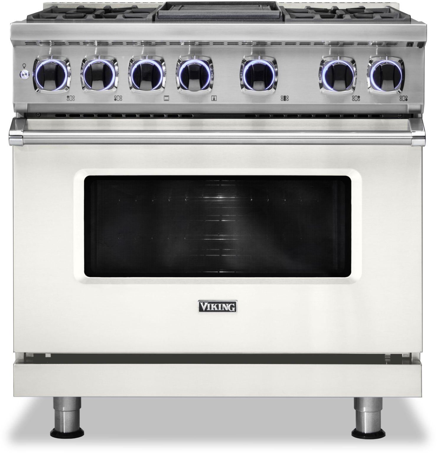 Viking VDR73624GPW 36 Inch Freestanding Dual Fuel Range with 4 Sealed...