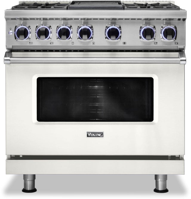 Viking VDR73624GPW 36 Inch Freestanding Dual Fuel Range with 4 Sealed...