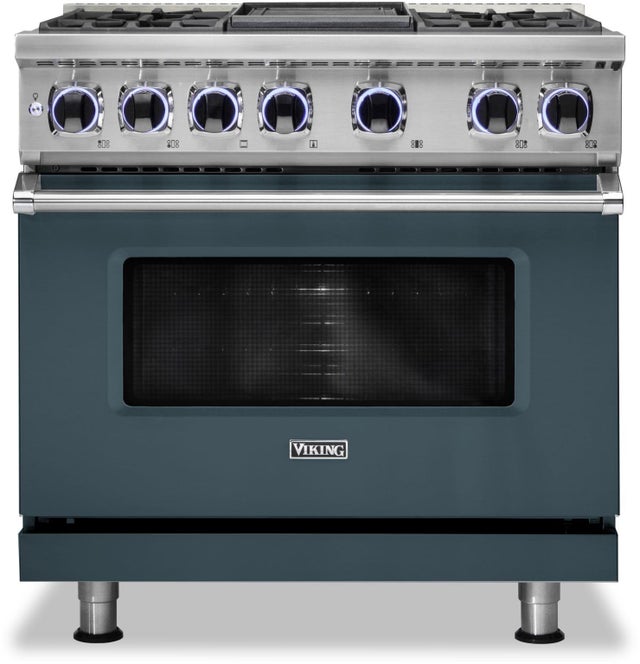 Viking VDR73624GSQ 36 Inch Freestanding Dual Fuel Range with 4 Sealed...