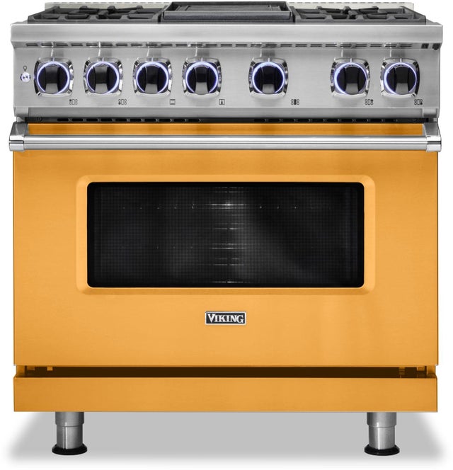 Viking VDR73624GDA 36 Inch Freestanding Dual Fuel Range with 4 Sealed...