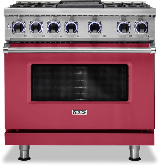 Viking VDR73624GVALP 36 Inch Freestanding Dual Fuel Range with 4 Sealed...